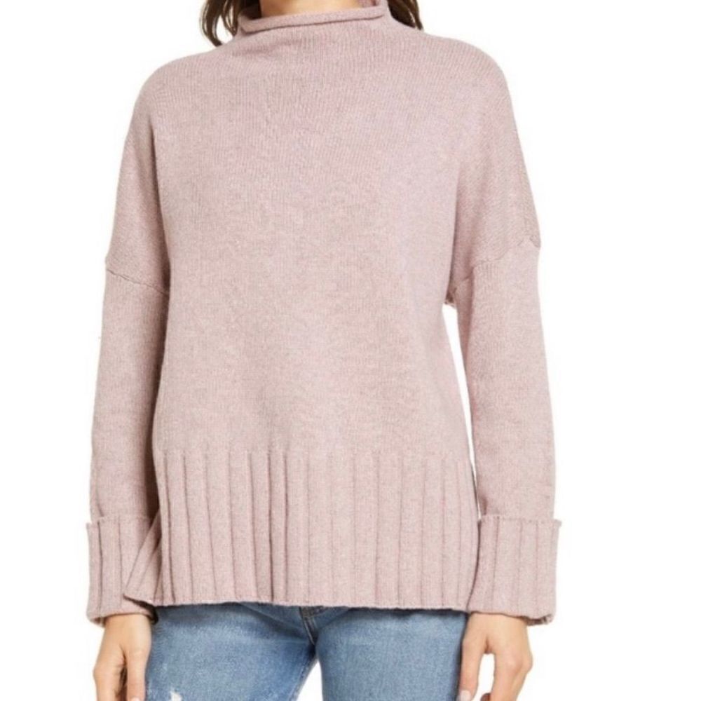 Madewell Glenmoor pink mock neck sweater wool alpaca small